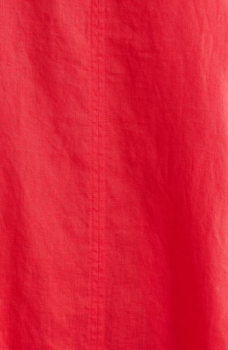 Eileen Fisher Split Neck Organic Linen Shift Dress, Alternate, color, Grenadine