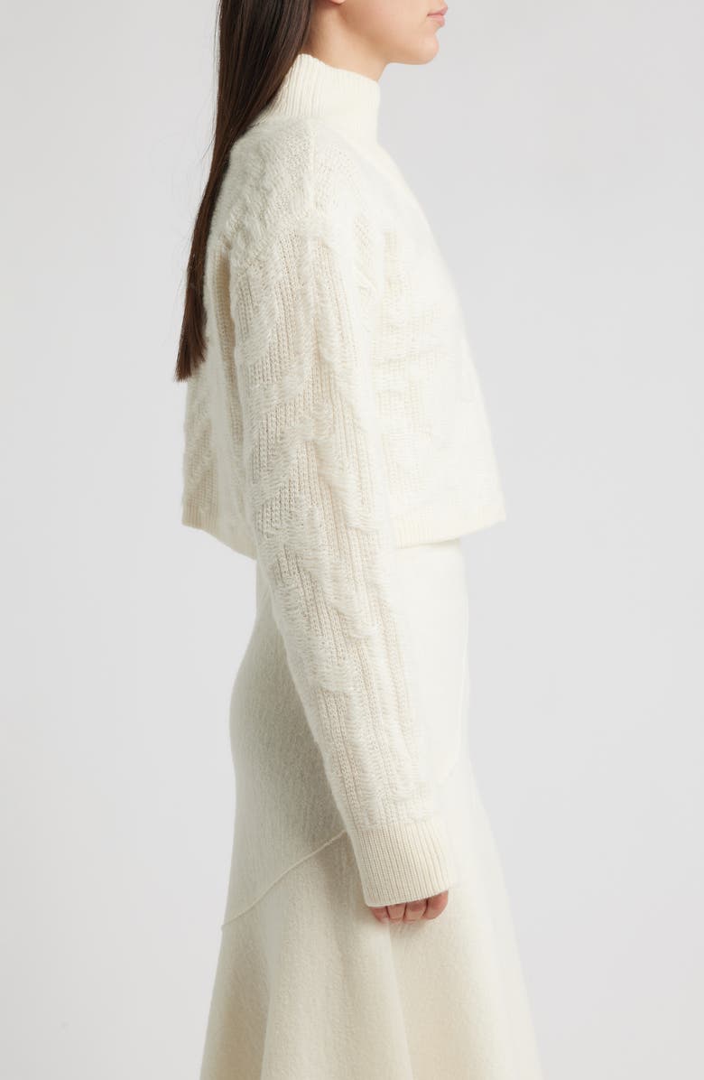 BOSS Fisura Virgin Wool & Mohair Blend Sweater, Alternate, color, Soft Cream