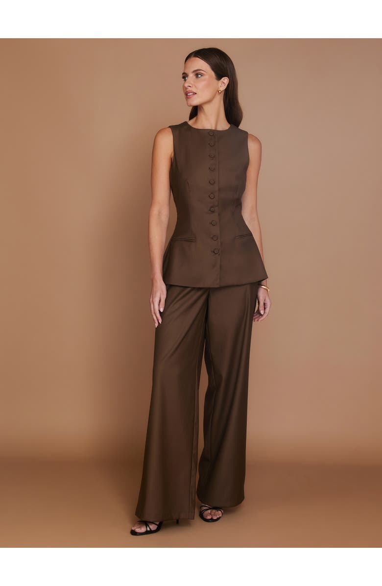 Six Stories Tailored Waistcoat, Alternate, color, Chocolate