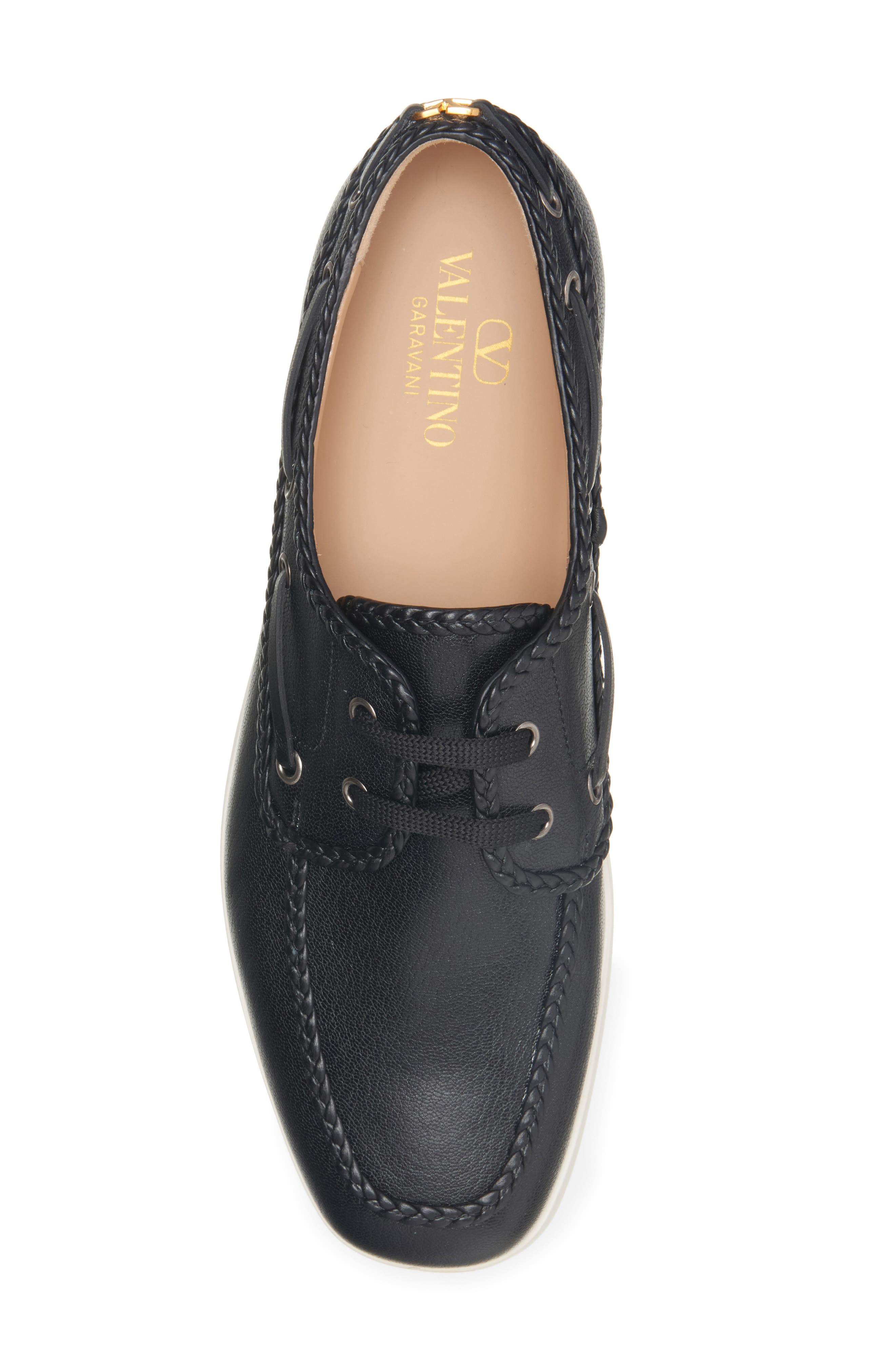 Valentino Garavani VLOGO Signature Boat Shoe, Alternate, color, Nero