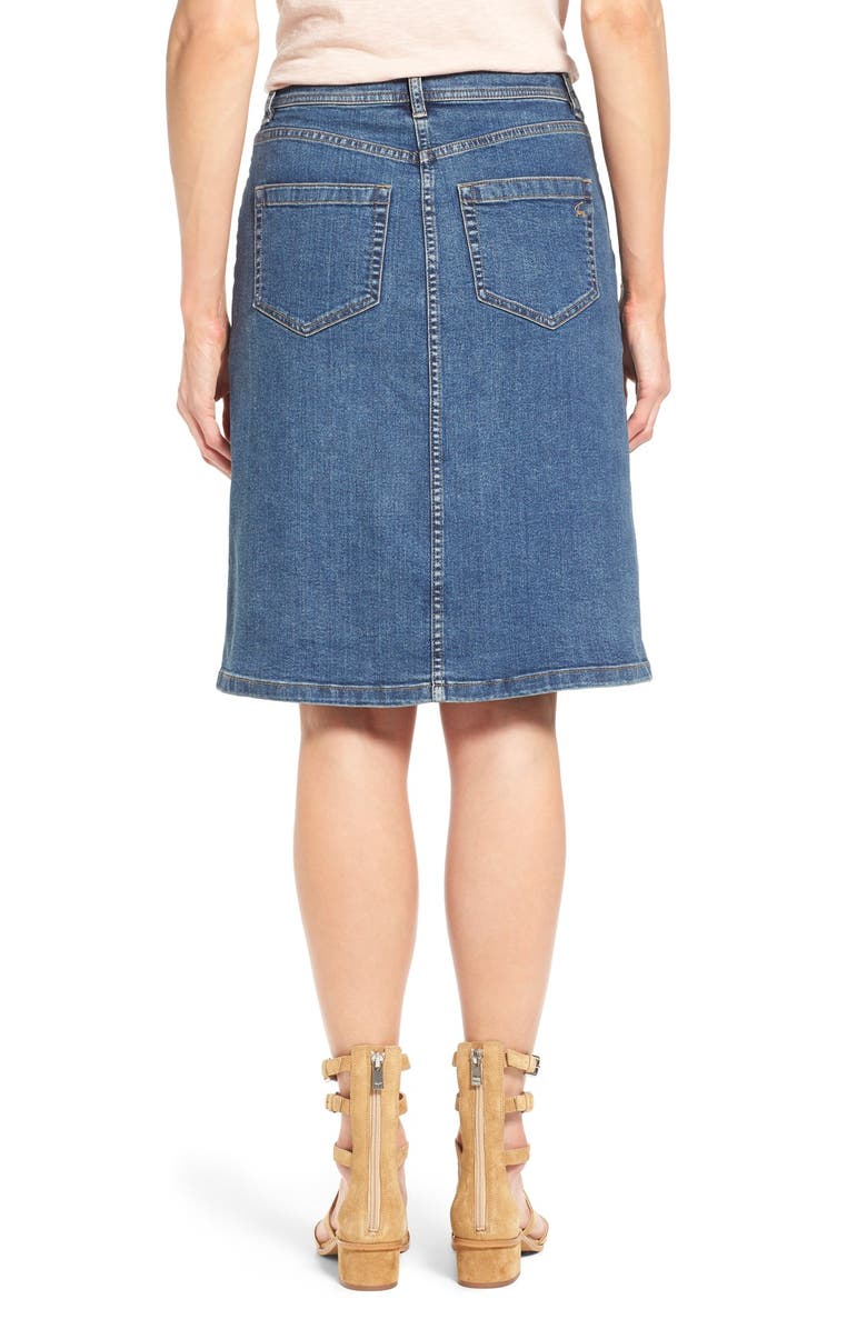 Two by Vince Camuto Button Front A-Line Denim Skirt, Alternate, color, 