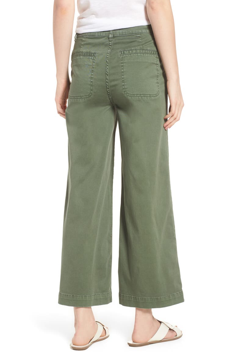 Wide Leg Crop Pants, Alternate, color, GREEN DUNE