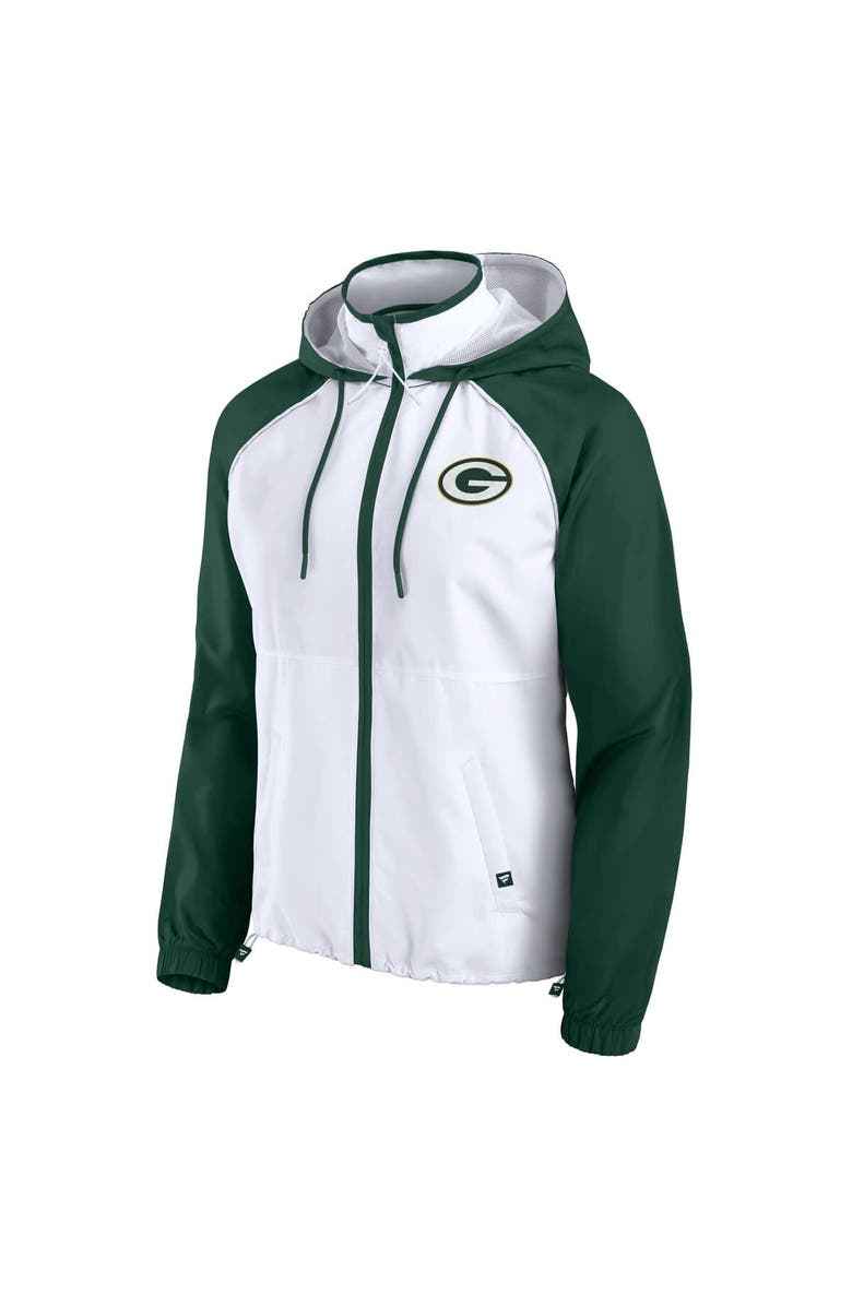 FANATICS Women's Fanatics White Green Bay Packers Full-Zip Anorak Hoodie Jacket, Alternate, color, 