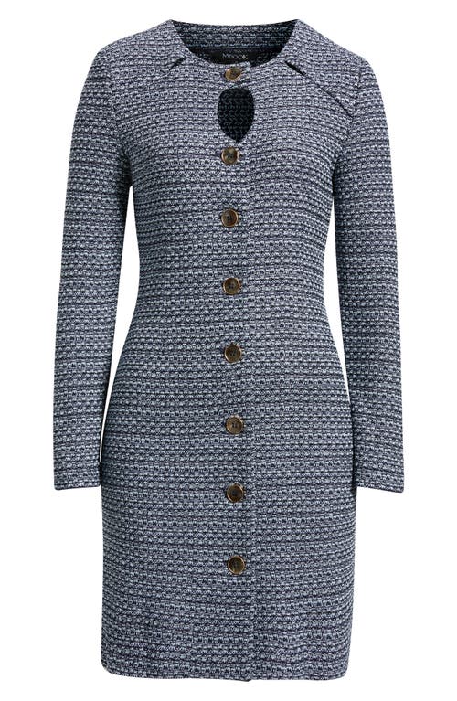 Misook Embroidered Crêpe De Chine Shirt In Blue