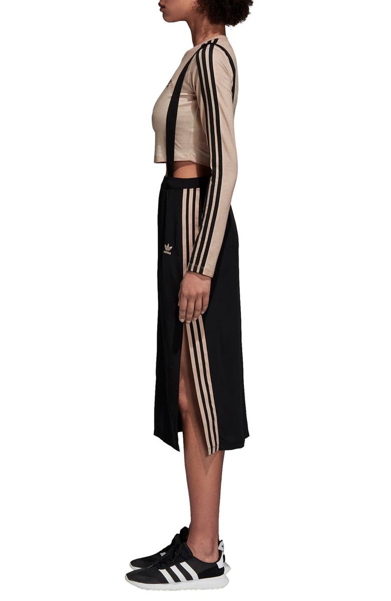 adidas Originals Midi Skirt with Shoulder Straps, Alternate, color,
