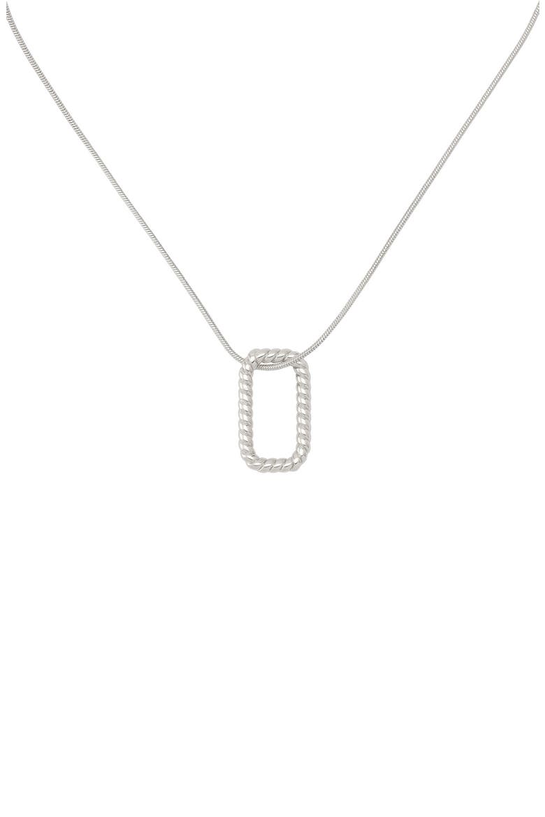 Rope Hexagonal Pendant Necklace, Main, color, RHODIUM