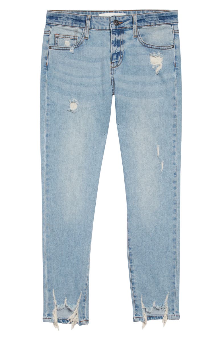 Treasure & Bond Distressed Hem Girlfriend Jeans, Main, color,