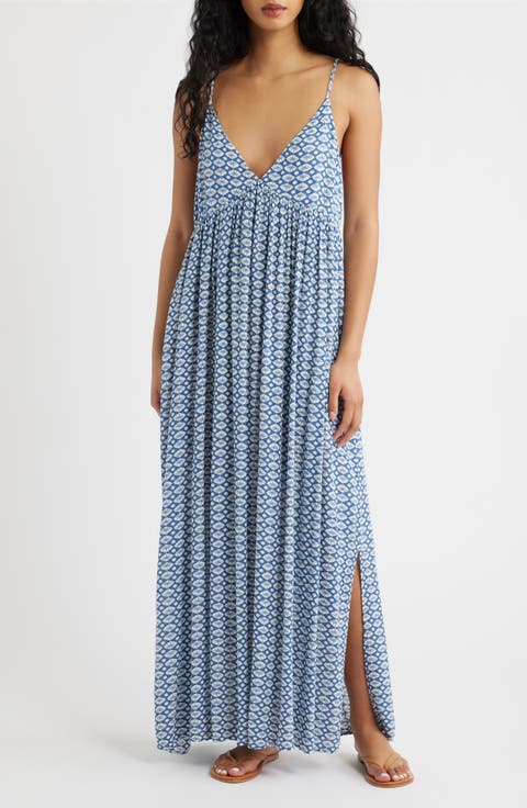 Floral Print Sleeveless Maxi Dress