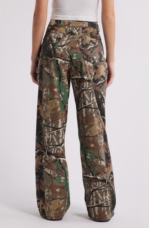 Ptcl Forest Camo Wide Leg Jeans In Green