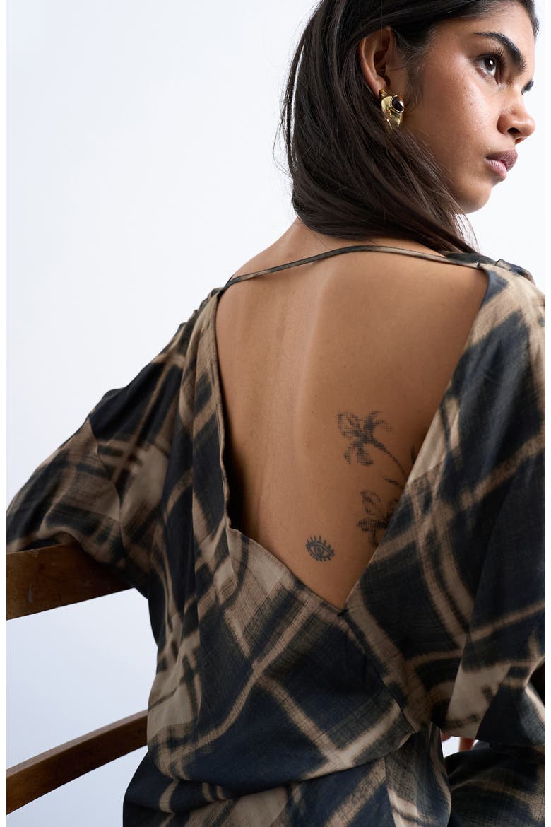 Backless Batwing Minidress, Alternate, color, BLACK