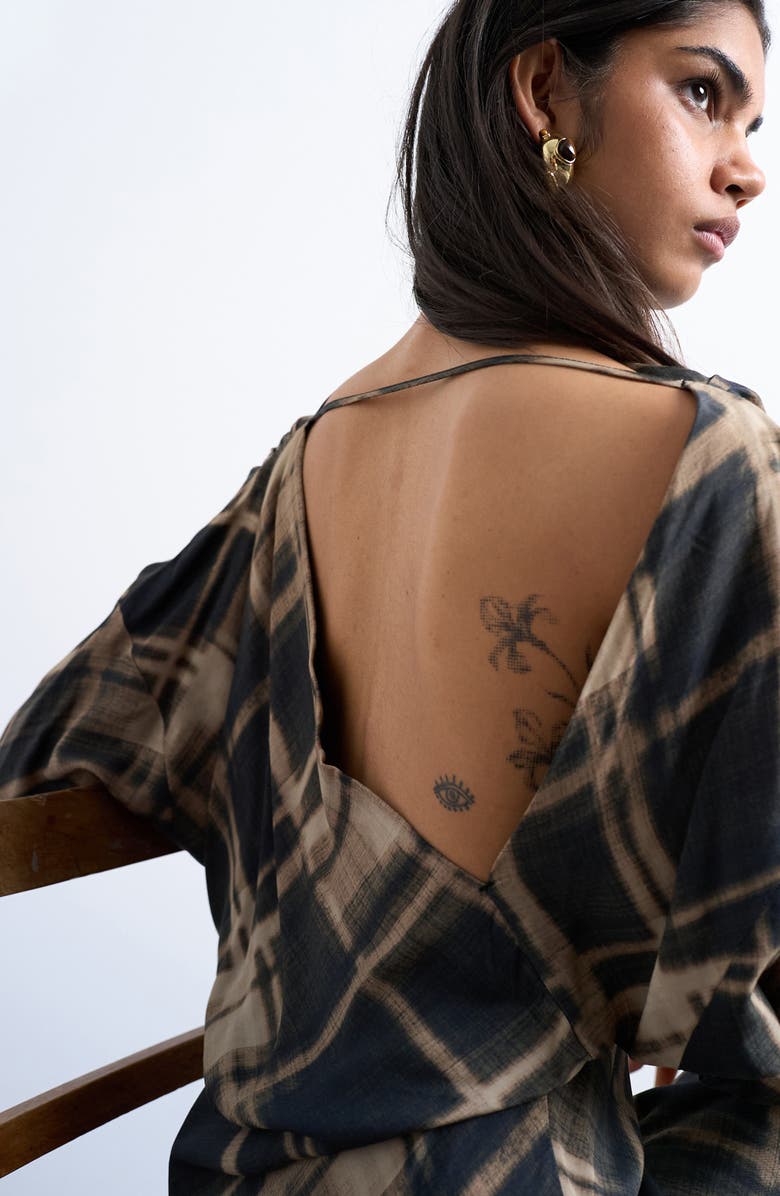 Topshop Backless Batwing Minidress, Alternate, color,