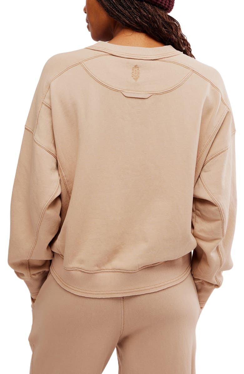 Free People Hatch Intercept Sweatshirt, Alternate, color, Desert Sand