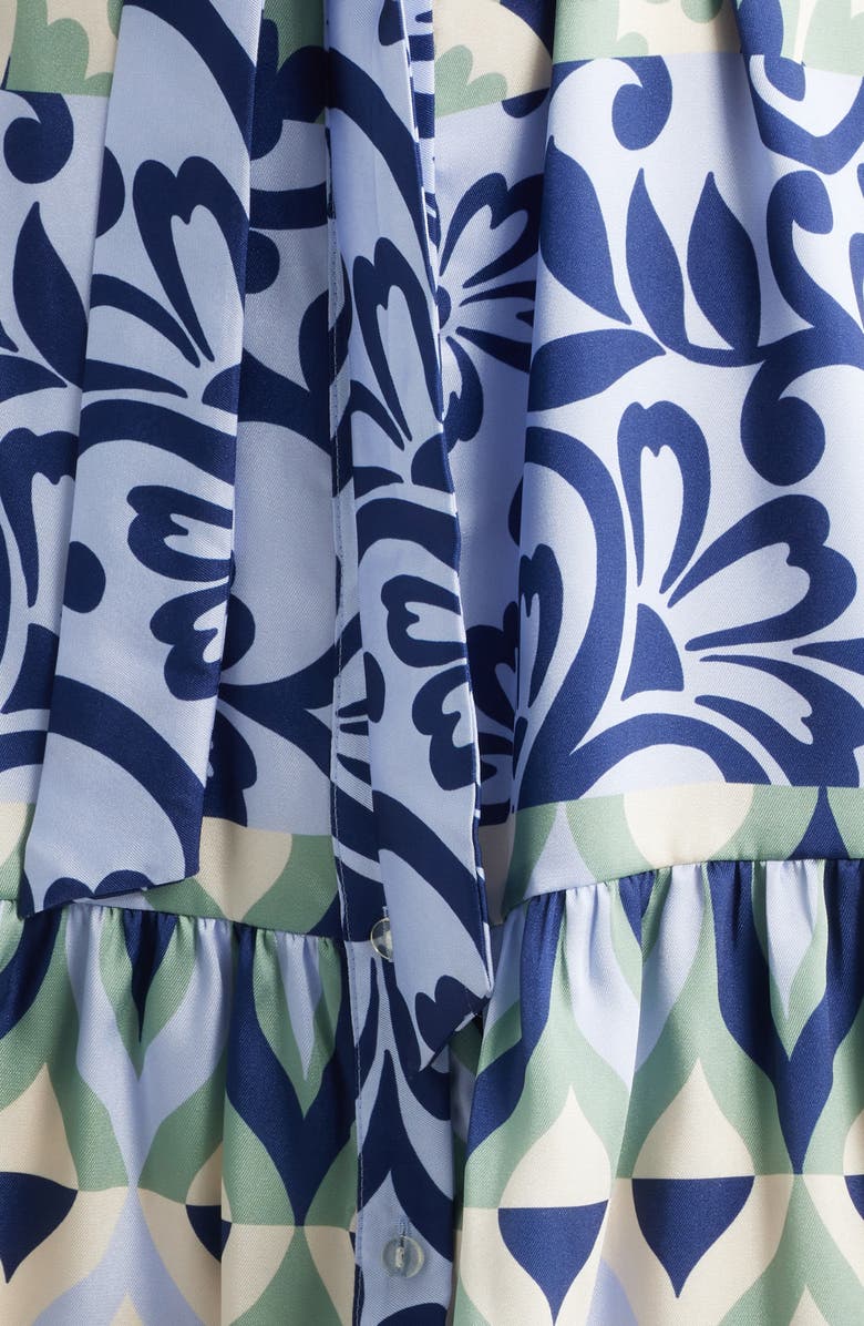 Julia Jordan Mixed Print Mini Shirtdress, Alternate, color, Green Multi