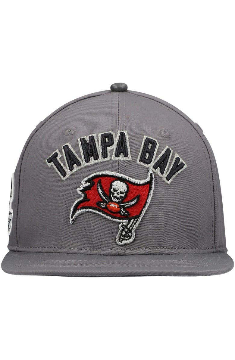 PRO STANDARD Men's Pro Standard Gray Tampa Bay Buccaneers Stacked Snapback Hat, Alternate, color, Gray