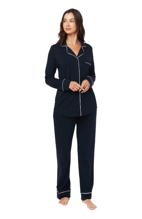 The Cat's Pajamas Pima Knit Pajama Set In Blue