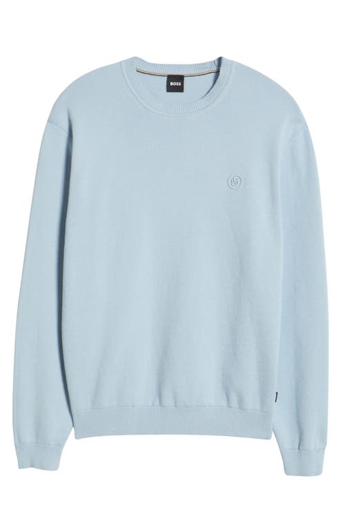 Hugo Boss Boss Barco Logo Embroidered Sweater In Blue