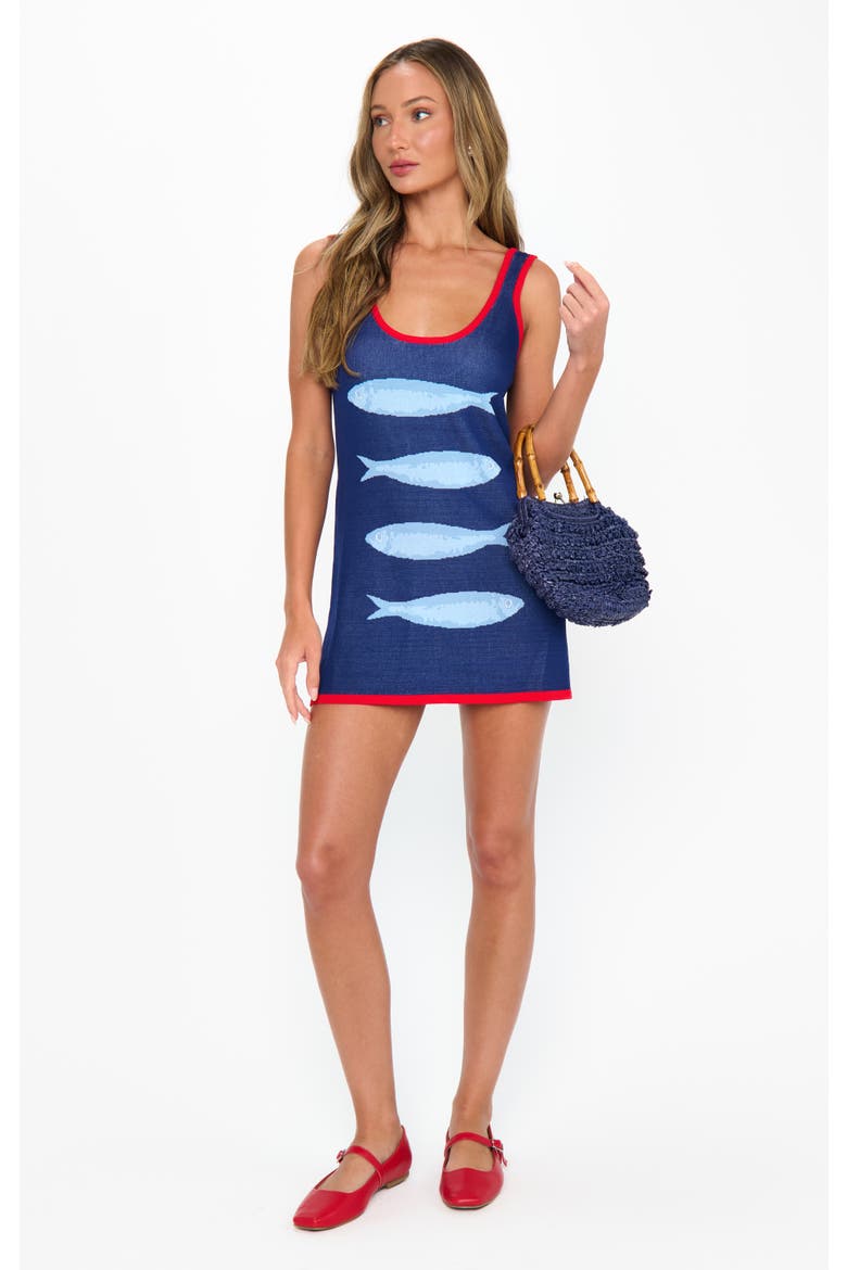 Next Stop Mini Dress, Alternate, color, Sardines Graphic Knit