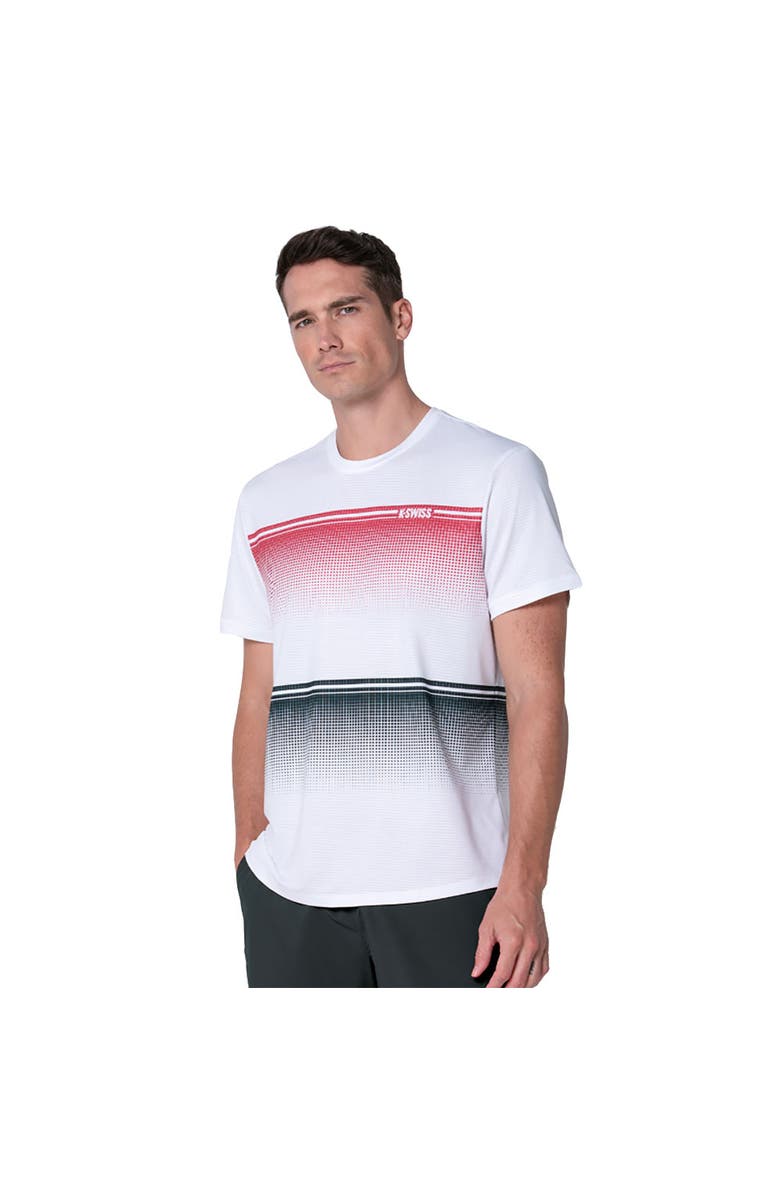 K-Swiss Gradient Descent Mens Tennis Shirt, Main, color, White/Black