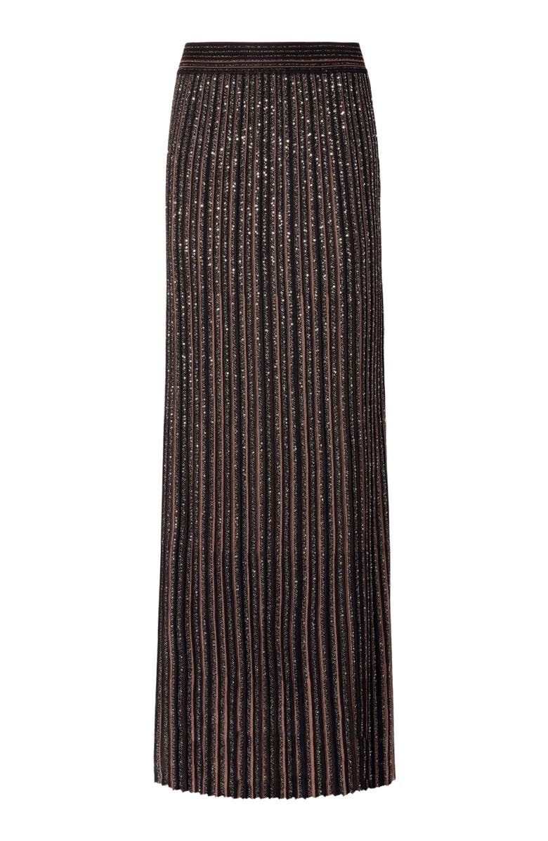 Missoni Long Skirt With Lamé Stripes, Alternate, color, Black & Brown