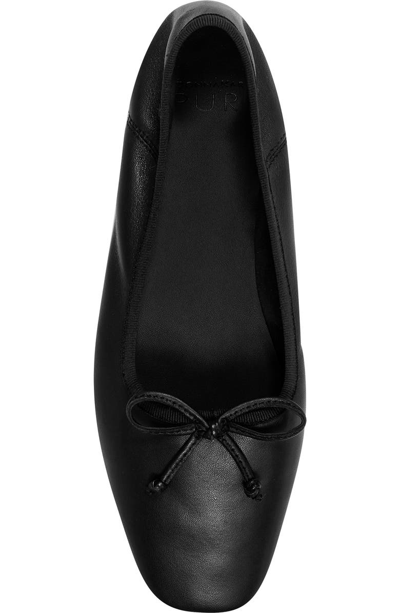PURE Donna Karan Delaney Square Toe Ballet Flat, Alternate, color, Black