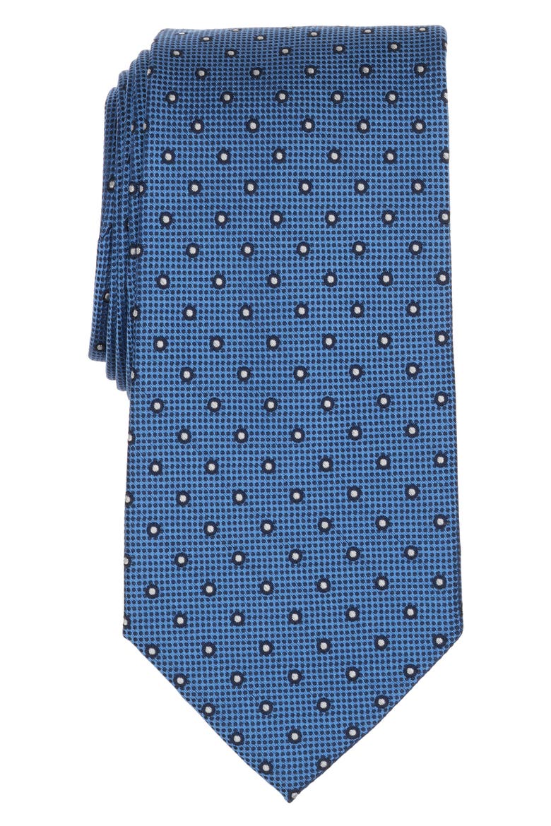 Tex Framed Dot Silk Blend Tie, Main, color, BLUE