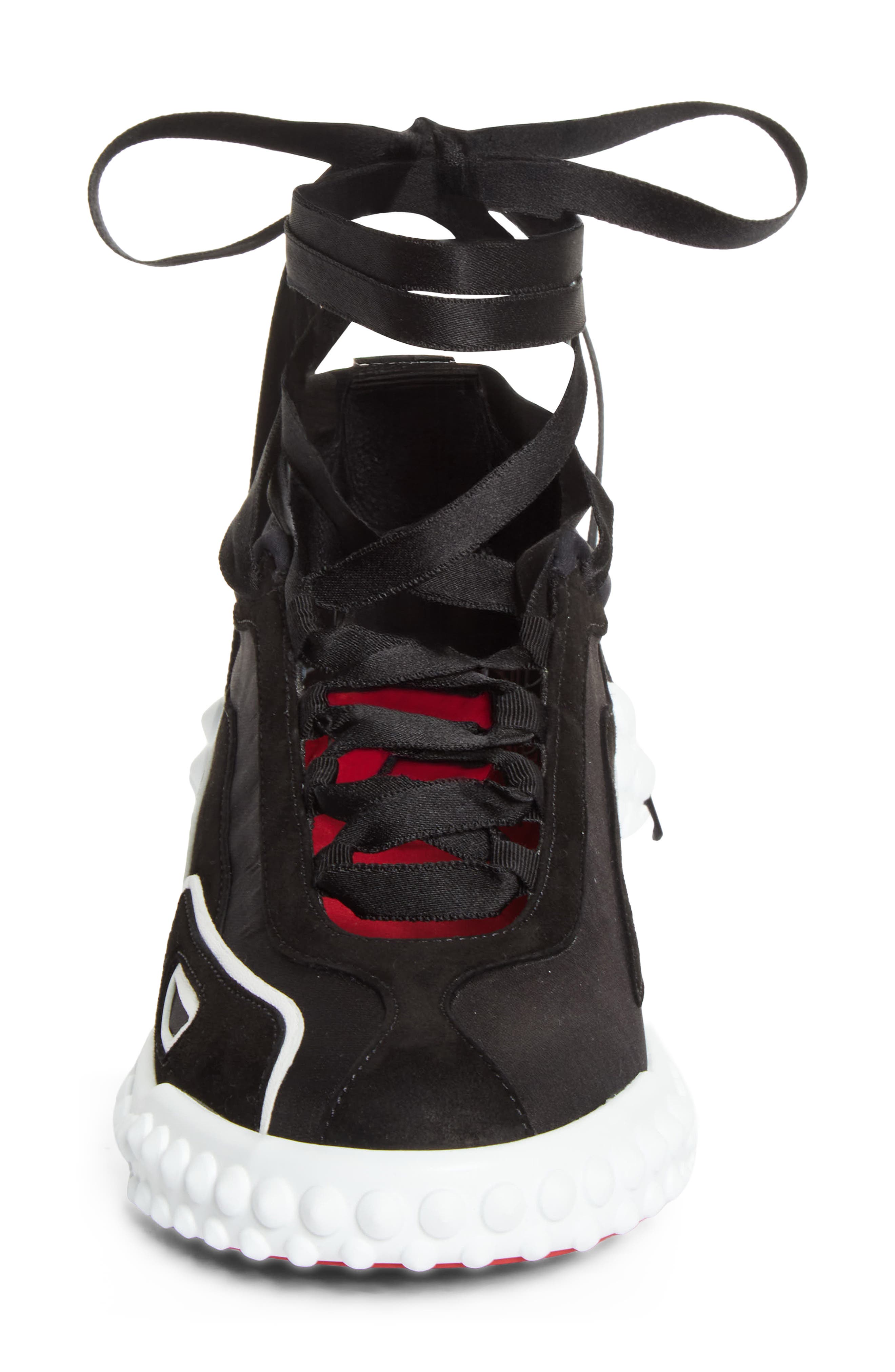 Christian Louboutin Mara Ankle Tie Sneaker, Alternate, color, Black