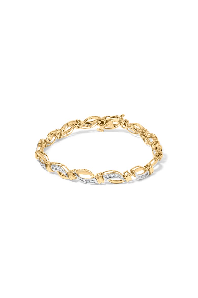 10K Yellow and White Gold 1/2 Cttw Diamond Infinity Link Tennis Bracelet, Main, color, Yellow