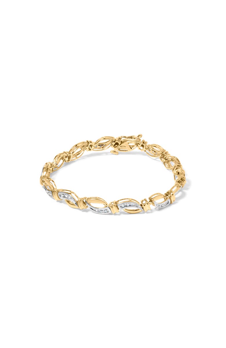 Haus of Brilliance 10K Yellow and White Gold 1/2 Cttw Diamond Infinity Link Tennis Bracelet, Main, color, Yellow