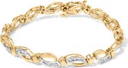 Haus of Brilliance 10K Yellow and White Gold 1/2 Cttw Diamond Infinity Link Tennis Bracelet