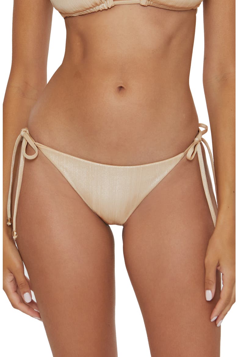 Origami Side Tie Bikini Bottoms, Main, color, TAUPE
