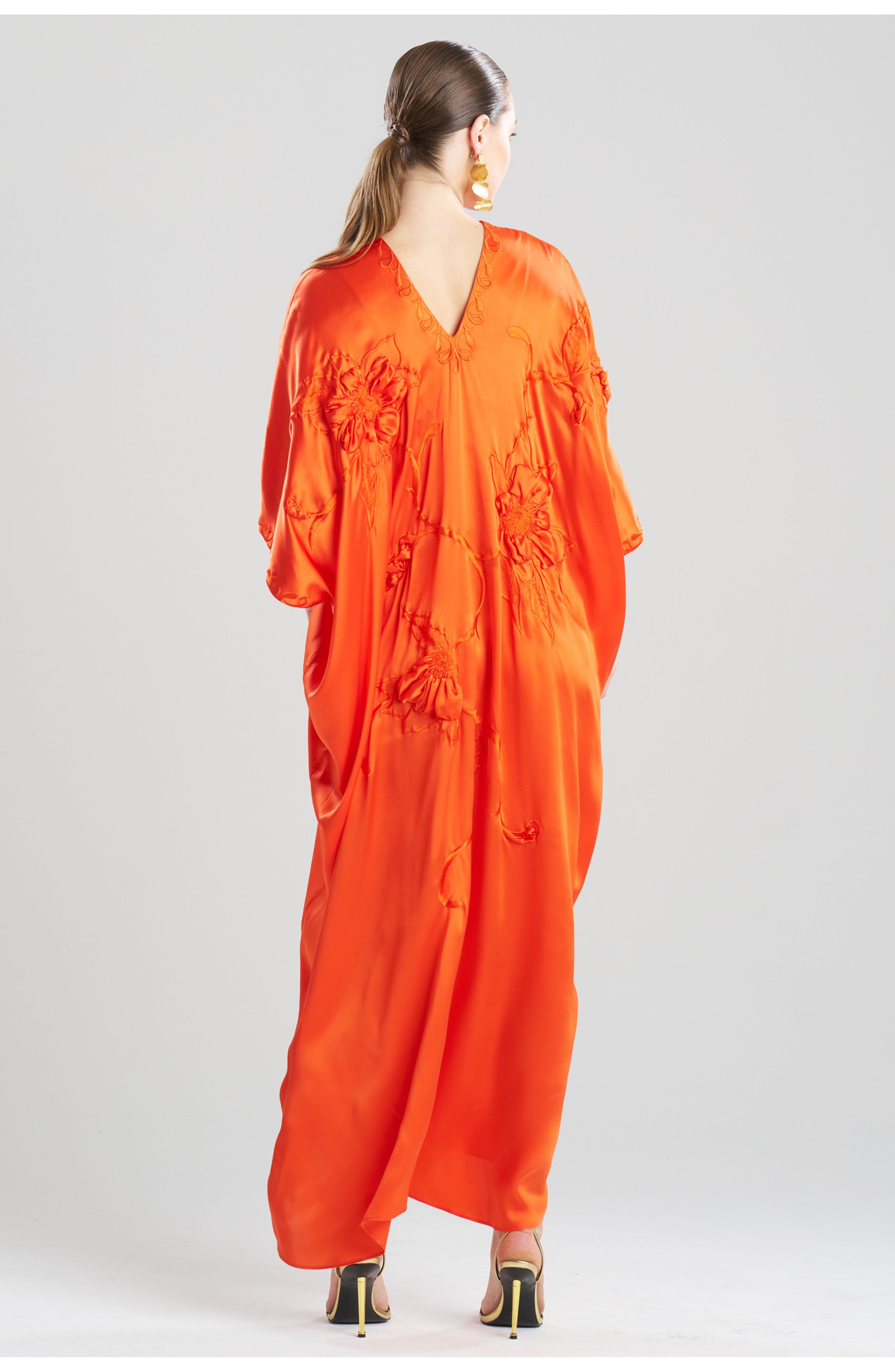 Couture Mokuren Embroidered Silk Caftan - image 2