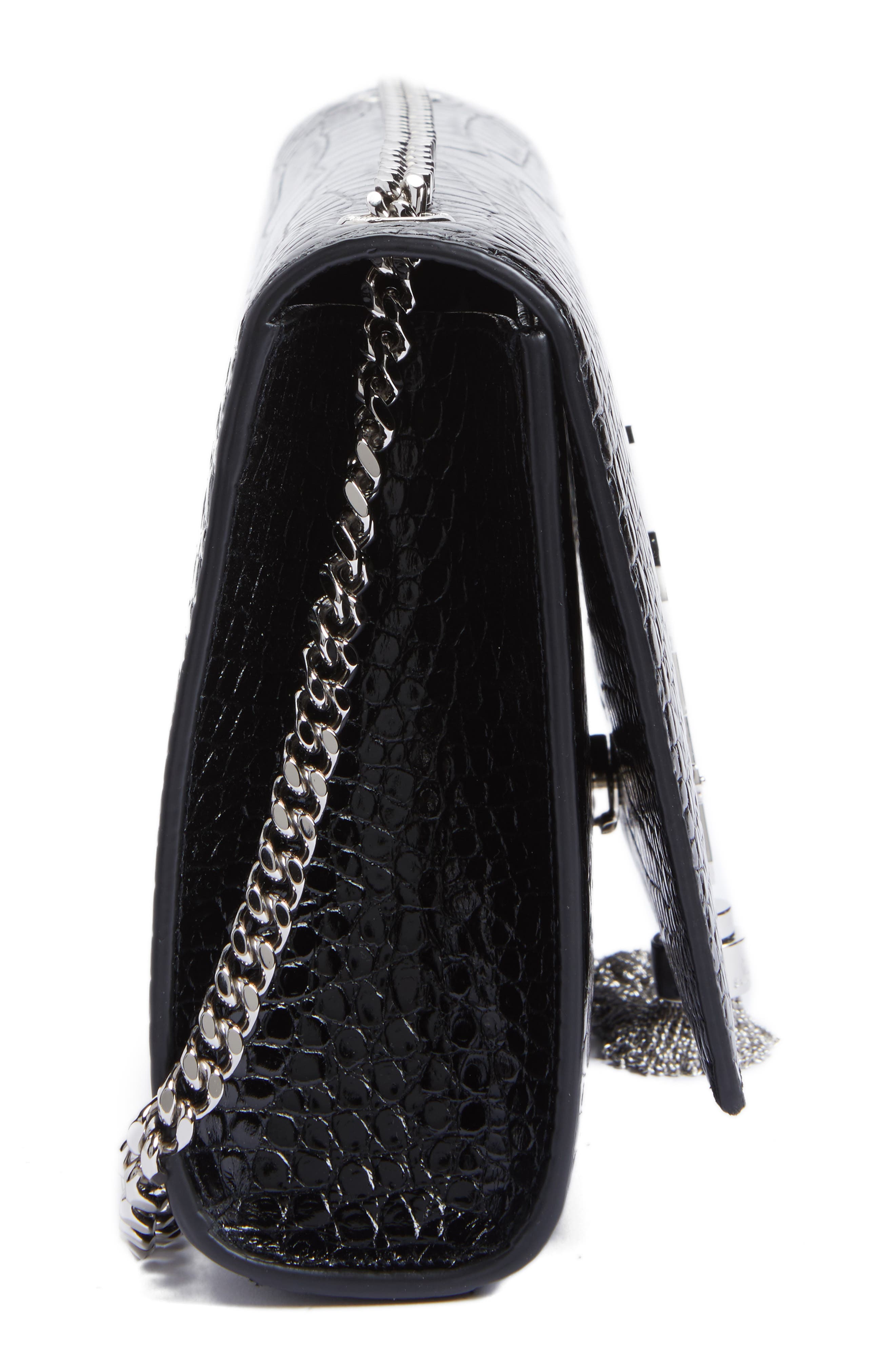 Saint Laurent Medium Kate Tassel Croc Embossed Calfskin Leather Crossbody Bag, Alternate, color, 