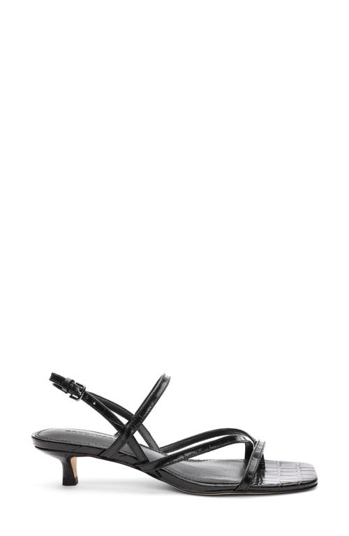 Sanctuary Energy Croc Embossed Kitten Heel Sandal In Black