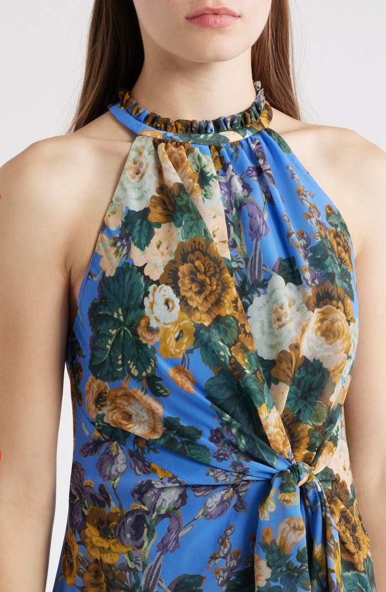 KOBI HALPERIN Emery Tie Waist High-Low Dress, Alternate, color, Sky Blue Multi