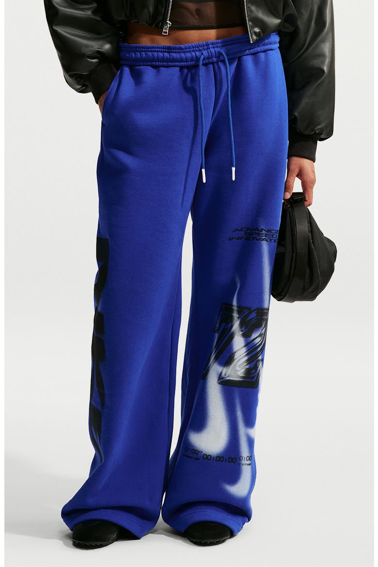 Wide Leg Fleece Pants, Main, color, OLD ROYAL/ SAIL