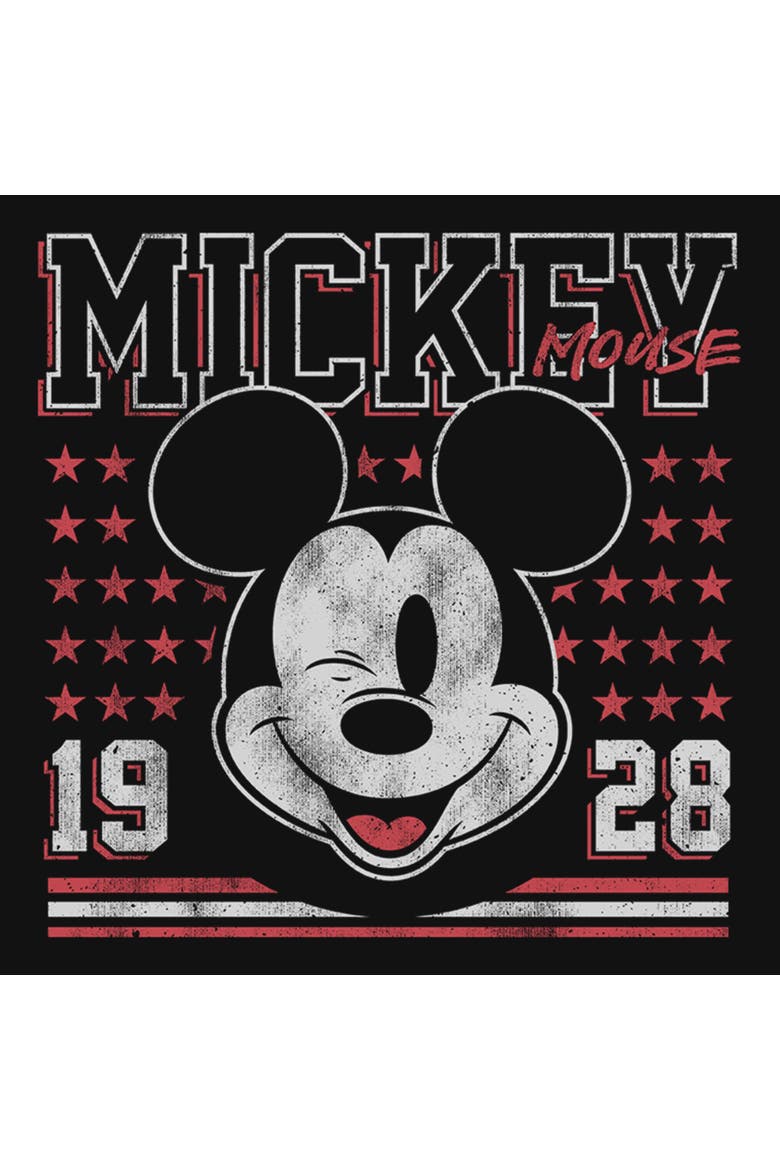 Girl's Mickey & Friends Retro 1928 Wink Face  Graphic T-Shirt, Alternate, color, Black