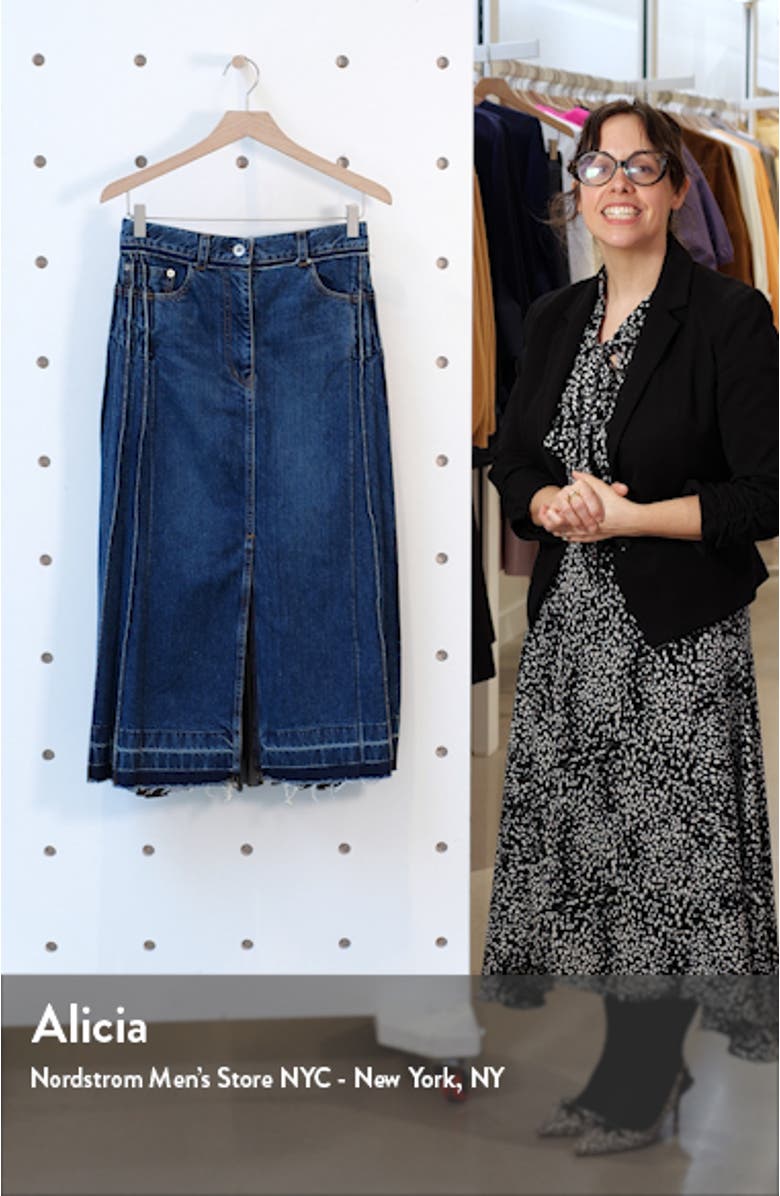 Split Pleated Denim Skirt, sales video thumbnail
