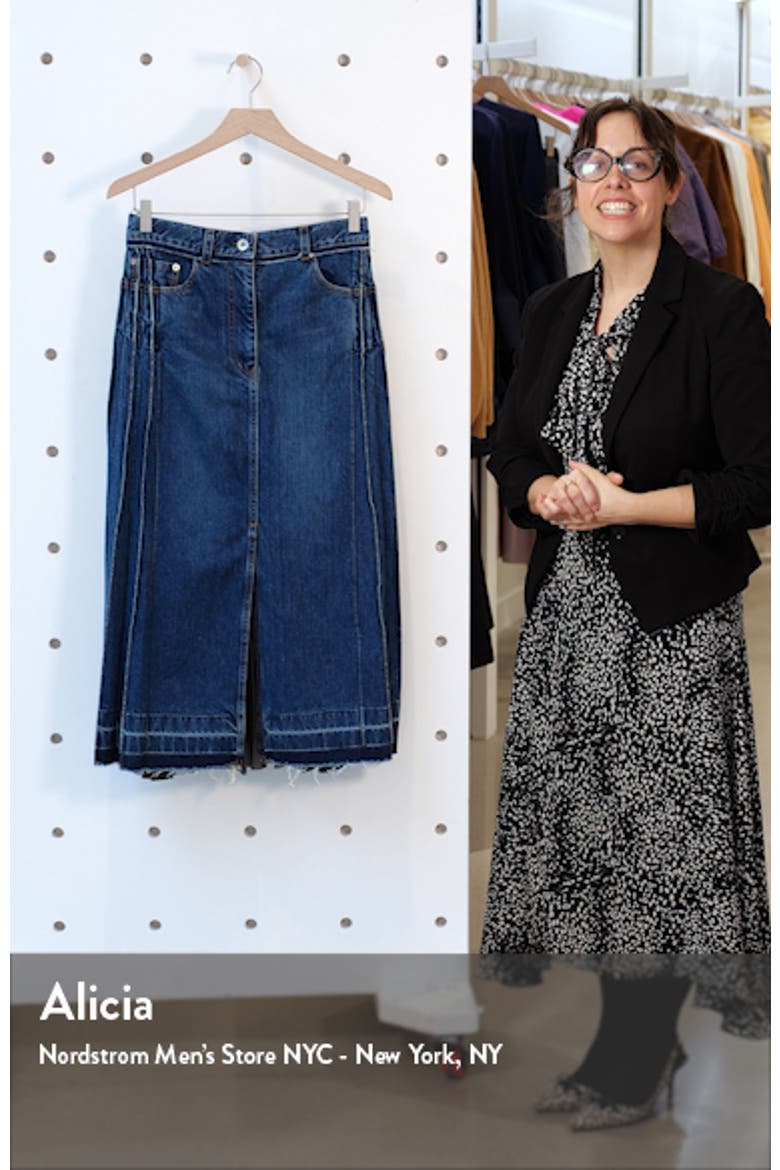 Split Pleated Denim Skirt video
