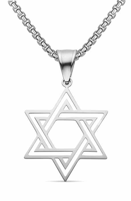 EDFORCE Men's Star of David Pendant Necklace