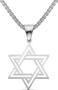EDFORCE Men's Star of David Pendant Necklace