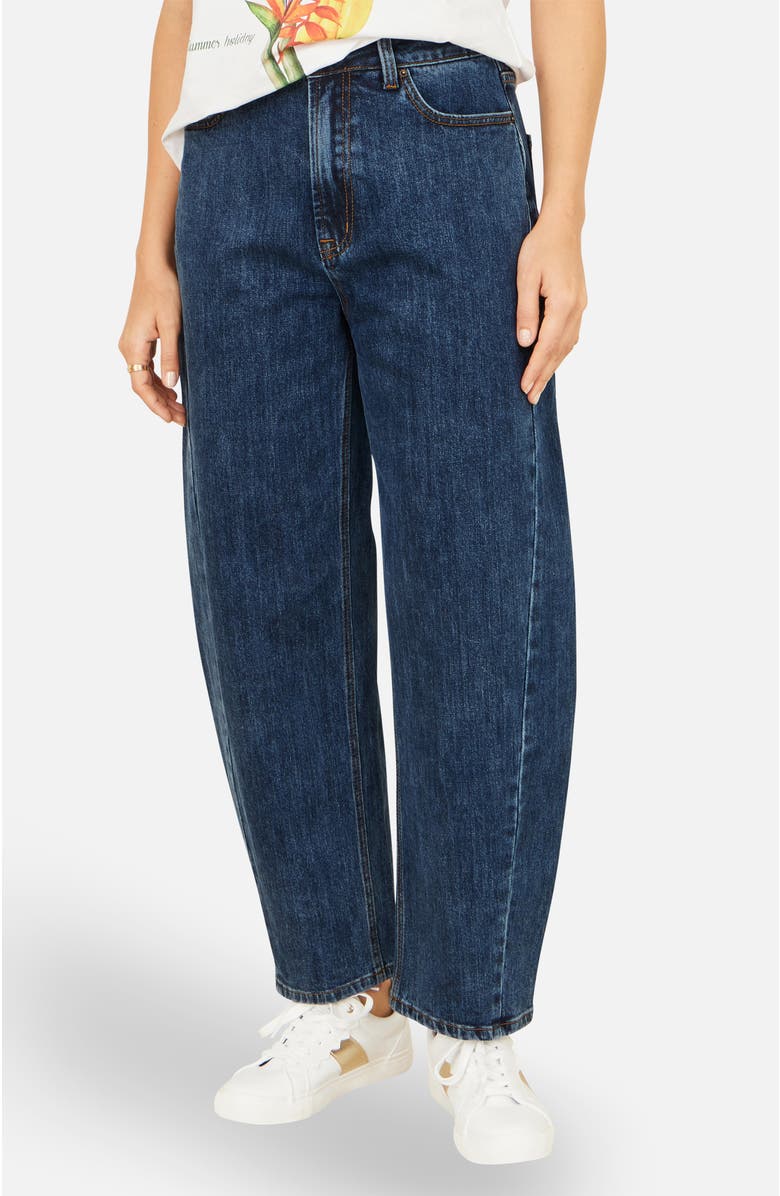 Yumi Denim Barrel Relaxed Fit Jeans, Alternate, color, Blue