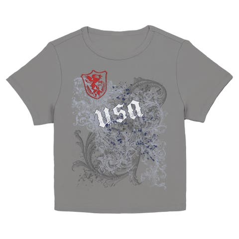 Junior's USA Goth Floral Short Sleeve Baby T-Shirt
