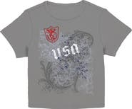 Lost Gods Junior's USA Goth Floral Short Sleeve Baby T-Shirt