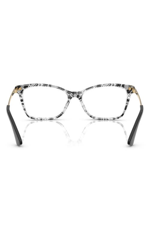 Dolce & Gabbana Dolce&gabbana 56mm Rectangular Optical Glasses In Black Lace