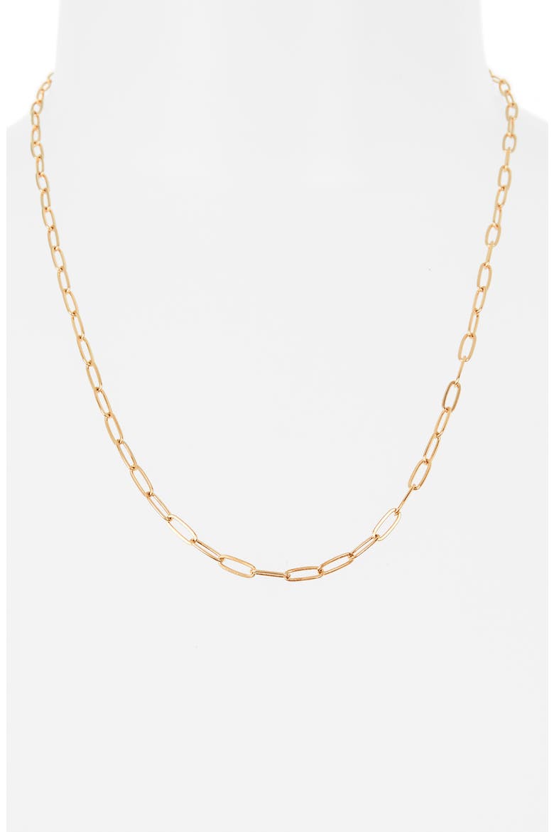 Paper Clip Chain Necklace, Alternate, color, GOLD