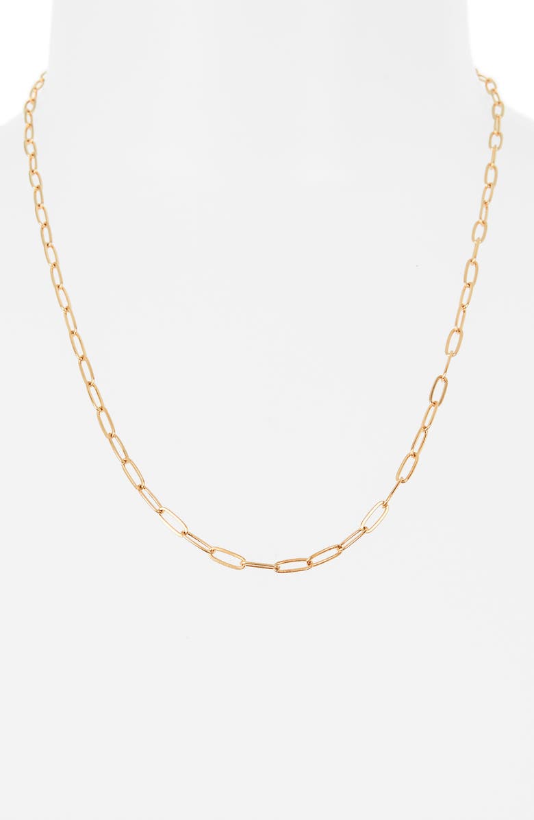 Anzie Paper Clip Chain Necklace, Alternate, color, Gold