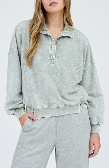 BLU PEPPER BLU PEPPER WASHED HALF SNAP SWEATSHIRT