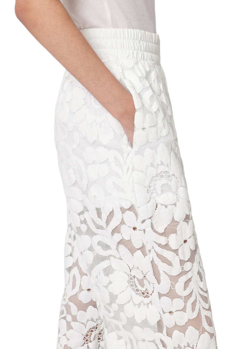Amelie Lace Wide Leg Trousers, Alternate, color, OPTIC WHITE