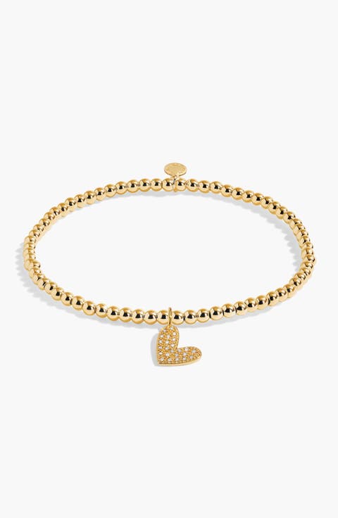 A Little 'Grateful Heart' Bracelet In Gold-Tone Plating