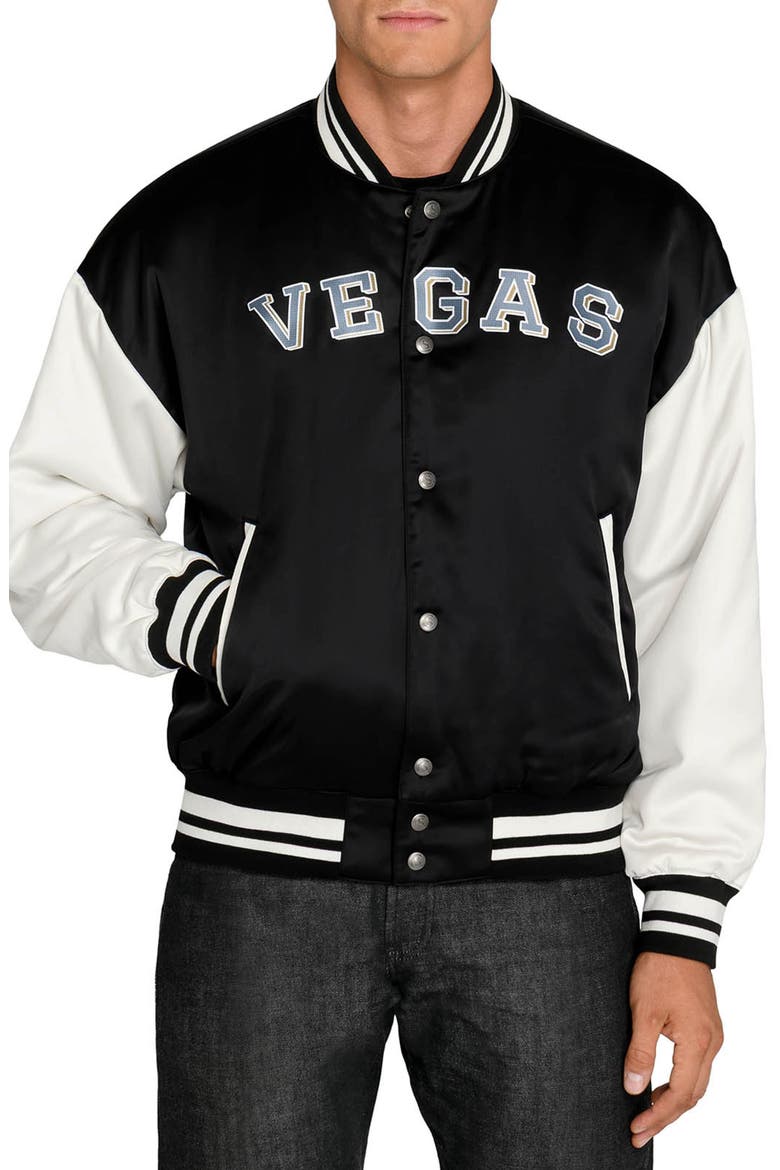 Vegas Golden Knights Bomber Jacket, Alternate, color, BLACK
